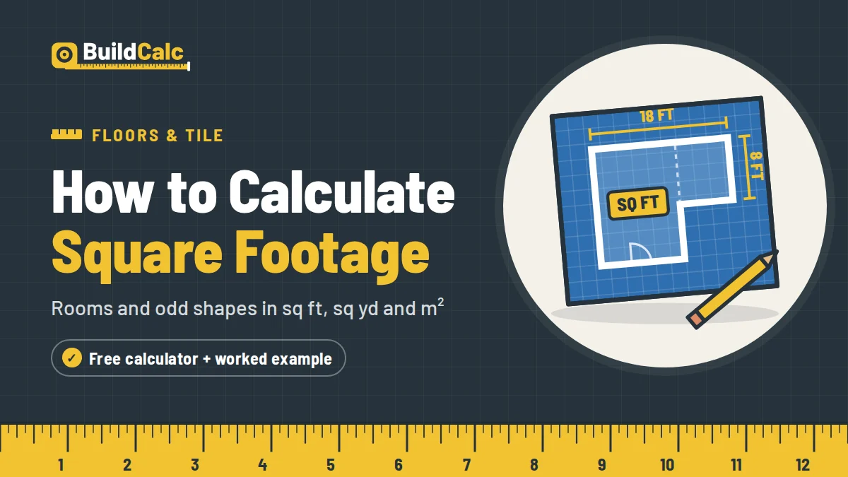 Square Footage Calculator: How to Calculate Square Footage — BuildCalc guide cover illustration