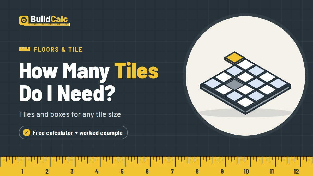 Tile Calculator: How Many Tiles Do I Need? — BuildCalc guide cover illustration