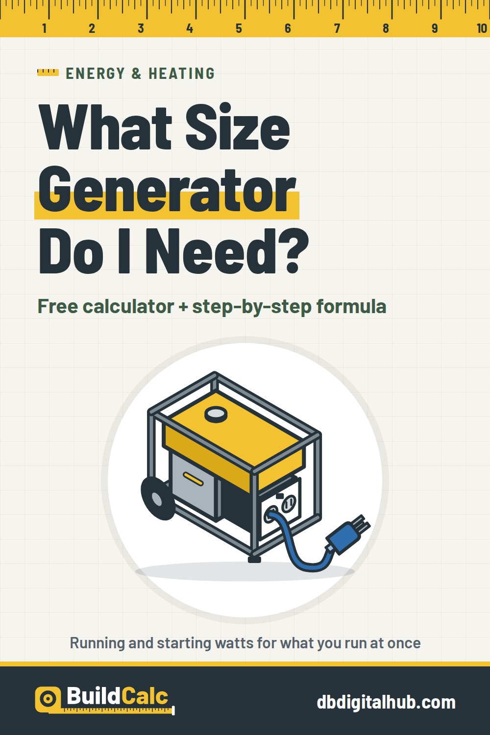 Pinterest image for Generator Size Calculator: What Size Generator Do I Need?